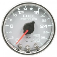 AUTOMETER GAUGE 2-1/16" FUEL PRESSURE,0-30 PSI,STEPPER MOTOR,SPEK-PRO,WHITE DIAL,CHROME BEZEL,CLEAR LENS # P31611