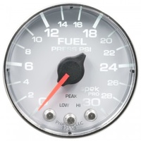 AUTOMETER GAUGE 2-1/16" FUEL PRESSURE,0-30 PSI,STEPPER MOTOR,SPEK-PRO,WHITE DIAL,CHROME BEZEL,FLAT ANTIGLARE LENS # P316118