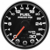 AUTOMETER GAUGE 2-1/16" FUEL PRESSURE,0-30 PSI,STEPPER MOTOR,SPEK-PRO,BLACK DIAL,BLACK BEZEL,CLEAR LENS # P31632