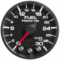 AUTOMETER GAUGE 2-1/16" FUEL PRESSURE,0-30 PSI,STEPPER MOTOR,SPEK-PRO,BLACK DIAL,BLACK BEZEL,FLAT ANTIGLARE LENS # P316328