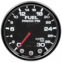 AUTOMETER GAUGE 2-1/16" FUEL PRESSURE,0-30 PSI,STEPPER MOTOR,SPEK-PRO,BLACK DIAL,BLACK BEZEL,SMOKED LENS # P31652