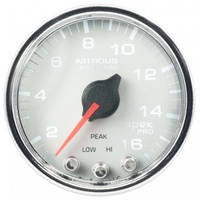 AUTOMETER GAUGE 2-1/16" NITROUS PRESSURE,0-1600 PSI,STEPPER MOTOR,SPEK-PRO,WHITE DIAL,CHROME BEZEL,CLEAR LENS # P32011