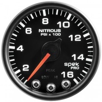 AUTOMETER GAUGE 2-1/16" NITROUS PRESSURE,0-1600 PSI,STEPPER MOTOR,SPEK-PRO,BLACK DIAL,BLACK BEZEL,CLEAR LENS # P32032