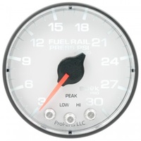 AUTOMETER GAUGE 2-1/16" FUEL RAIL PRESSURE,3-30K PSI,STEPPER MOTOR,SPEK-PRO,WHITE DIAL,BLACK BEZEL,FLAT ANTIGLARE LENS # P321128