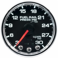 AUTOMETER GAUGE 2-1/16" FUEL RAIL PRESSURE,3-30K PSI,STEPPER MOTOR,SPEK-PRO,BLACK DIAL,CHROME BEZEL,CLEAR LENS # P32131