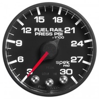 AUTOMETER GAUGE 2-1/16" FUEL RAIL PRESSURE,3-30K PSI,STEPPER MOTOR,SPEK-PRO,BLACK DIAL,BLACK BEZEL,FLAT ANTIGLARE LENS # P321328