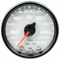 AUTOMETER GAUGE 2-1/16" OIL TEMPERATURE,100-300F,STEPPER MOTOR,SPEK-PRO,WHITE DIAL,BLACK BEZEL,CLEAR LENS # P32212