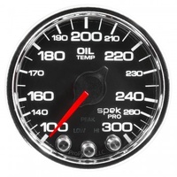 AUTOMETER GAUGE 2-1/16" OIL TEMPERATURE,100-300F,STEPPER MOTOR,SPEK-PRO,BLACK DIAL,CHROME BEZEL,CLEAR LENS # P32231