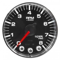 AUTOMETER GAUGE 2-1/16" IN-DASH TACHOMETER,0-8,000 RPM,SPEK-PRO,BLACK DIAL,CHROME BEZEL,FLAT ANTIGLARE LENS # P334318