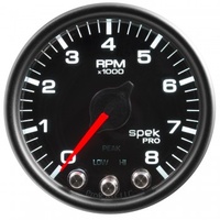 AUTOMETER GAUGE 2-1/16" IN-DASH TACHOMETER,0-8,000 RPM,SPEK-PRO,BLACK DIAL,BLACK BEZEL,CLEAR LENS # P33432