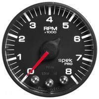 AUTOMETER GAUGE 2-1/16" IN-DASH TACHOMETER,0-8,000 RPM,SPEK-PRO,BLACK DIAL,BLACK BEZEL,FLAT ANTIGLARE LENS # P334328