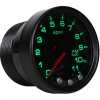 AUTOMETER GAUGE 2-1/16" IN-DASH TACHOMETER,0-11,000 RPM,SPEK-PRO,BLACK DIAL,BLACK BEZEL,SMOKED LENS # P33652