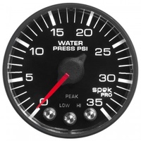 AUTOMETER GAUGE 2-1/16" WATER PRESSURE,0-35 PSI,STEPPER MOTOR,SPEK-PRO,BLACK DIAL,BLACK BEZEL,FLAT ANTIGLARE LENS # P343328