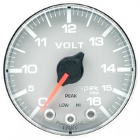 AUTOMETER GAUGE 2-1/16" VOLTMETER,0-16V,DIGITAL STEPPER MOTOR,SPEK-PRO,SILVER DIAL,CHROME BEZEL,FLAT ANTIGLARE LENS # P344218