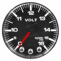 AUTOMETER GAUGE 2-1/16" VOLTMETER,0-16V,DIGITAL STEPPER MOTOR,SPEK-PRO,BLACK DIAL,CHROME BEZEL,FLAT ANTIGLARE LENS # P344318