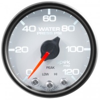 AUTOMETER GAUGE 2-1/16" WATER PRESSURE,0-120 PSI,STEPPER MOTOR,SPEK-PRO,WHITE DIAL,BLACK BEZEL,CLEAR LENS # P34512