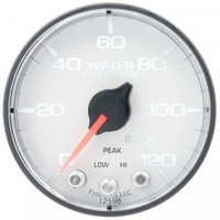 AUTOMETER GAUGE 2-1/16" WATER PRESSURE,0-120 PSI,STEPPER MOTOR,SPEK-PRO,WHITE DIAL,BLACK BEZEL,FLAT ANTIGLARE LENS # P345128