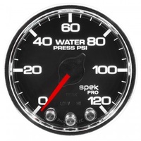 AUTOMETER GAUGE 2-1/16" WATER PRESSURE,0-120 PSI,STEPPER MOTOR,SPEK-PRO,BLACK DIAL,CHROME BEZEL,CLEAR LENS # P34531