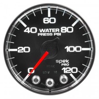 AUTOMETER GAUGE 2-1/16" WATER PRESSURE,0-120 PSI,STEPPER MOTOR,SPEK-PRO,BLACK DIAL,CHROME BEZEL,FLAT ANTIGLARE LENS # P345318