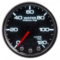 AUTOMETER GAUGE 2-1/16" WATER PRESSURE,0-120 PSI,STEPPER MOTOR,SPEK-PRO,BLACK DIAL,BLACK BEZEL,SMOKED LENS # P34552