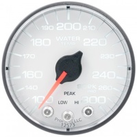 AUTOMETER GAUGE 2-1/16" WATER TEMPERATURE,100-300F,STEPPER MOTOR,SPEK-PRO,WHITE DIAL,BLACK BEZEL,FLAT ANTIGLARE LENS # P346128