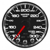 AUTOMETER GAUGE 2-1/16" WATER TEMPERATURE,100-300F,STEPPER MOTOR,SPEK-PRO,BLACK DIAL,CHROME BEZEL,CLEAR LENS # P34631