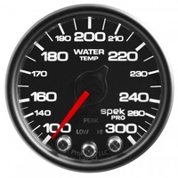 AUTOMETER GAUGE 2-1/16" WATER TEMPERATURE,100-300F,STEPPER MOTOR,SPEK-PRO,BLACK DIAL,BLACK BEZEL,CLEAR LENS # P34632