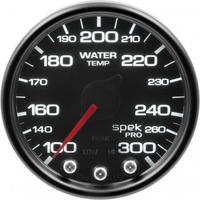 AUTOMETER GAUGE 2-1/16" WATER TEMPERATURE,100-300F,STEPPER MOTOR,SPEK-PRO,BLACK DIAL,BLACK BEZEL,SMOKED LENS # P34652