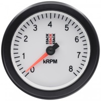 AUTOMETER GAUGE TACHOMETER,SPORT,88MM,WHITE,0-8K RPM # ST100-08W