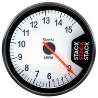 AUTOMETER GAUGE TACHOMETER,CLUBMAN,80MM,WHITE,0-6-15K RPM # ST200-0615W