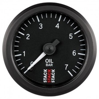 AUTOMETER GAUGE OIL PRESS,52MM,BLACK,0-7 BAR,MECHANICAL,M10 (M) # ST3101