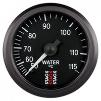 AUTOMETER GAUGE WATER TEMP,6 FT.,MECHANICAL,52MM,BLACK,50-115C,6 FT.,MECHANICAL,,3/8" BSPT (M) # ST3107