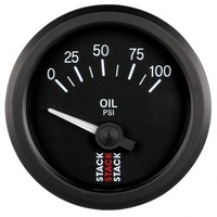 AUTOMETER GAUGE OIL PRESS,ELECTRIC,52MM,BLK,0-100 PSI,AIR-CORE,1/8" NPTF # ST3202