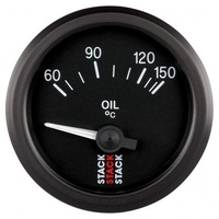 AUTOMETER GAUGE OIL TEMP,ELECTRIC,52MM,BLK,60-150C,AIR-CORE,M10 MALE # ST3209