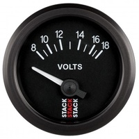 AUTOMETER GAUGE BATTERY VOLTAGE,ELECTRIC,52MM,BLK,8-18V # ST3216