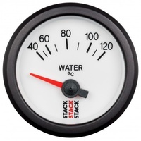 AUTOMETER GAUGE WATER TEMP,ELECTRIC,52MM,WHT,40-120C,M10 MALE # ST3257