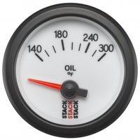 AUTOMETER GAUGE OIL TEMP,ELECTRIC,52MM,WHT,140-300F,AIR-CORE,1/8" NPTF # ST3260