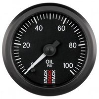 AUTOMETER GAUGE OIL PRESS,PRO STEPPER MOTOR,52MM,BLK,0-100 PSI,STEPPER MOTOR,1/8" NPTF MALE # ST3302