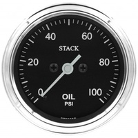 AUTOMETER GAUGE OIL PRESS,PRO STEPPER MOTOR,52MM,CLASSIC,0-100PSI,1/8" NPTF MALE # ST3302C