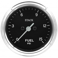 AUTOMETER GAUGE FUEL PRESS,PRO STEPPER MOTOR,52MM,CLASSIC,0-15PSI,1/8" NPTF MALE # ST3304C
