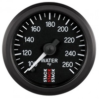 AUTOMETER GAUGE WATER TEMP,PRO STEPPER MOTOR,52MM,BLK,100-260F,STEPPER MOTOR,1/8" NPTF MALE # ST3308