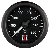 AUTOMETER GAUGE OIL TEMP,PRO STEPPER MOTOR,52MM,BLK,140-280F,STEPPER MOTOR,1/8" NPTF MALE # ST3310