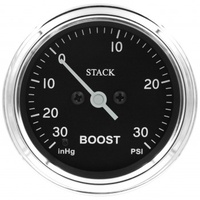 AUTOMETER GAUGE BOOST,PRO STEPPER MOTOR,52MM,CLASSIC,-30INHG TO +30PSI,INCL. T-FITTING # ST3312C
