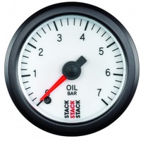 AUTOMETER GAUGE OIL PRESS,PRO STEPPER MOTOR,52MM,WHT,0-7 BAR,STEPPER MOTOR,M10 MALE # ST3351