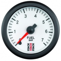 AUTOMETER GAUGE 52MM FUEL PRESS,0-7 BAR,STEPPER MOTOR,M10 MALE,STACK WHT # ST3355