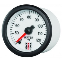 AUTOMETER GAUGE WATER TEMP,PRO STEPPER MOTOR,52MM,WHT,40-120C,1/8" NPTF MALE # ST3357