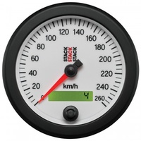 AUTOMETER GAUGE 88MM SPEEDOMETER,0-260 KM/H,STACK WHT # ST3852