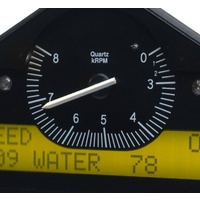 AUTOMETER GAUGE RACE DISPLAY,PRE-CONFIGURED,BLACK,0-3-8K RPM INVERT (PSI,DEG. F,MPH) # ST8100-E