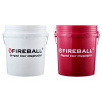 Fireball 15L Bucket and Grit Trap Bundle PAIR - White/Red