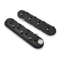 Holley LS Valve Covers With Coil Mounting Posts, Cast Aluminium - Satin Black Finish